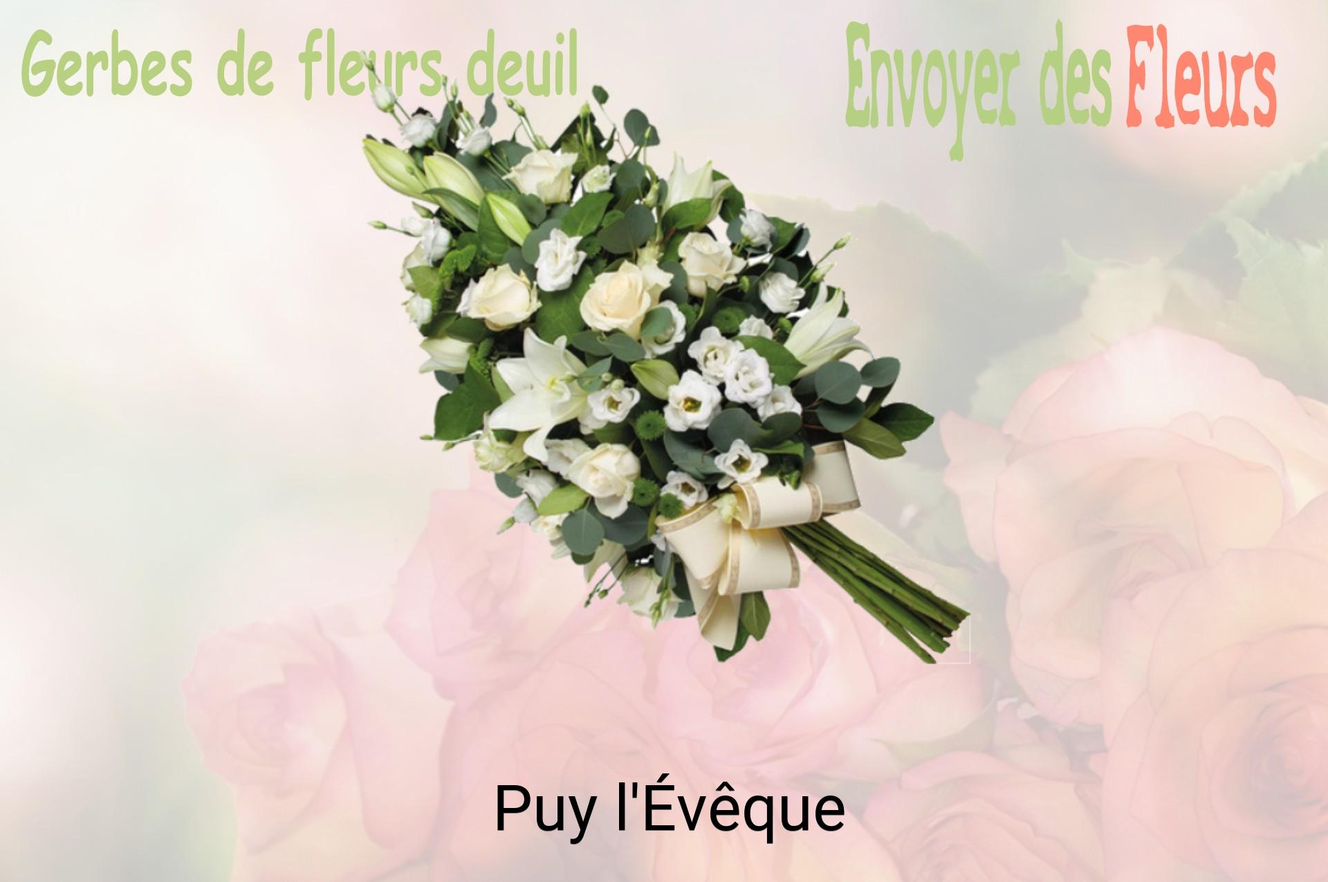 Gerbe de fleurs de deuil livrée à Puy-l'Évêque